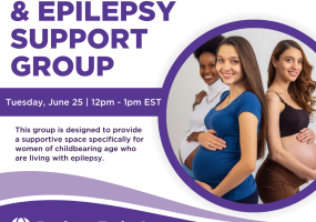 Pregnany and Epilepsy Support Group. Tuesday, June 25th 2024 at 12pm. Virtual on zoom, register using the link below. 